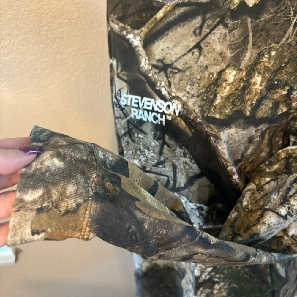 NEW Stevenson Ranch Tee Med Camo Long Slv Brown/Green Unisex Realtree APX Cotton - Picture 10 of 16
